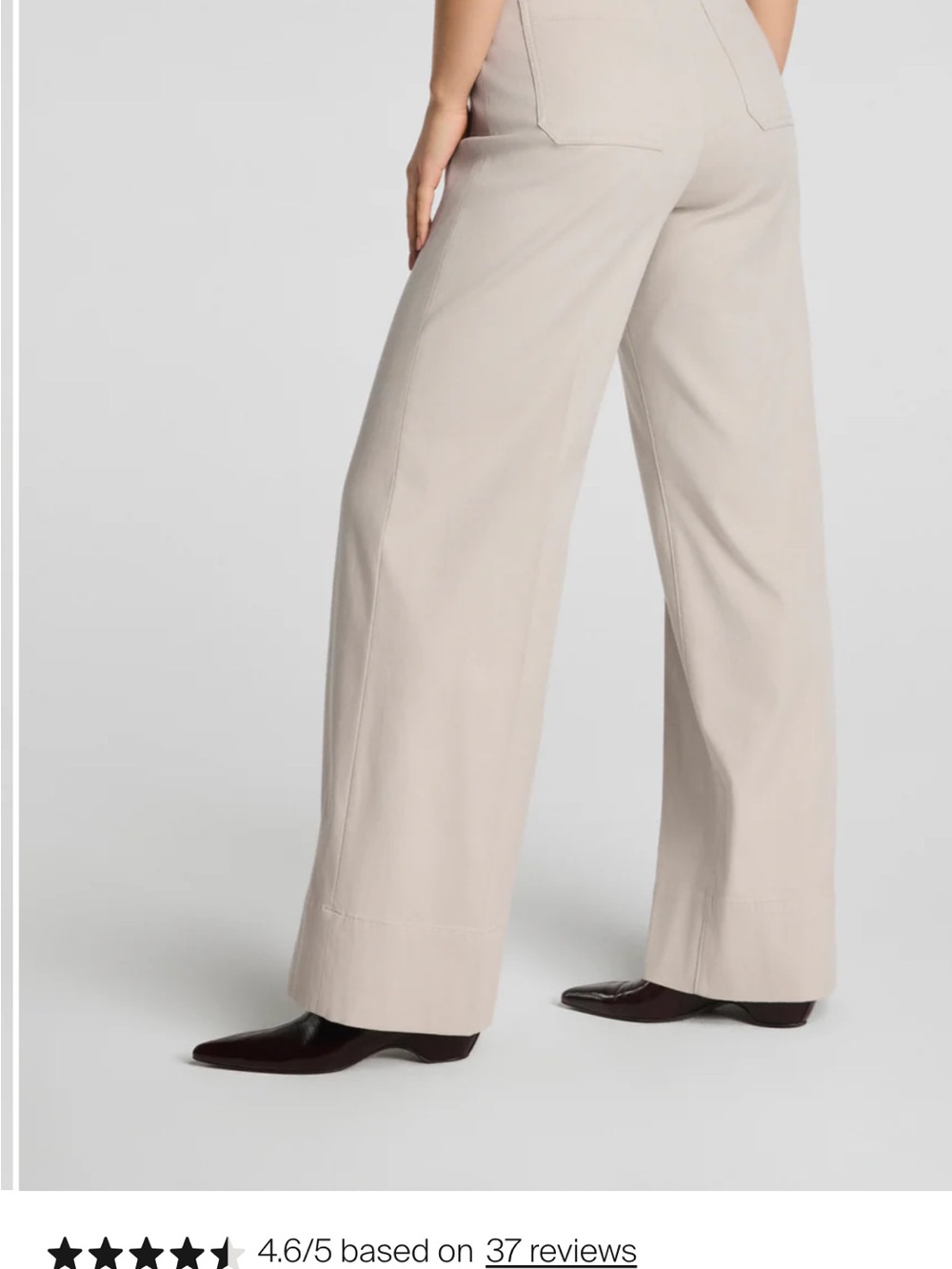 SPANXsupersmooth™ Stretch Twill Wide Leg Pant in Bone size large long - Picture 3 of 3